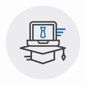 icon of laptop with graduation cap